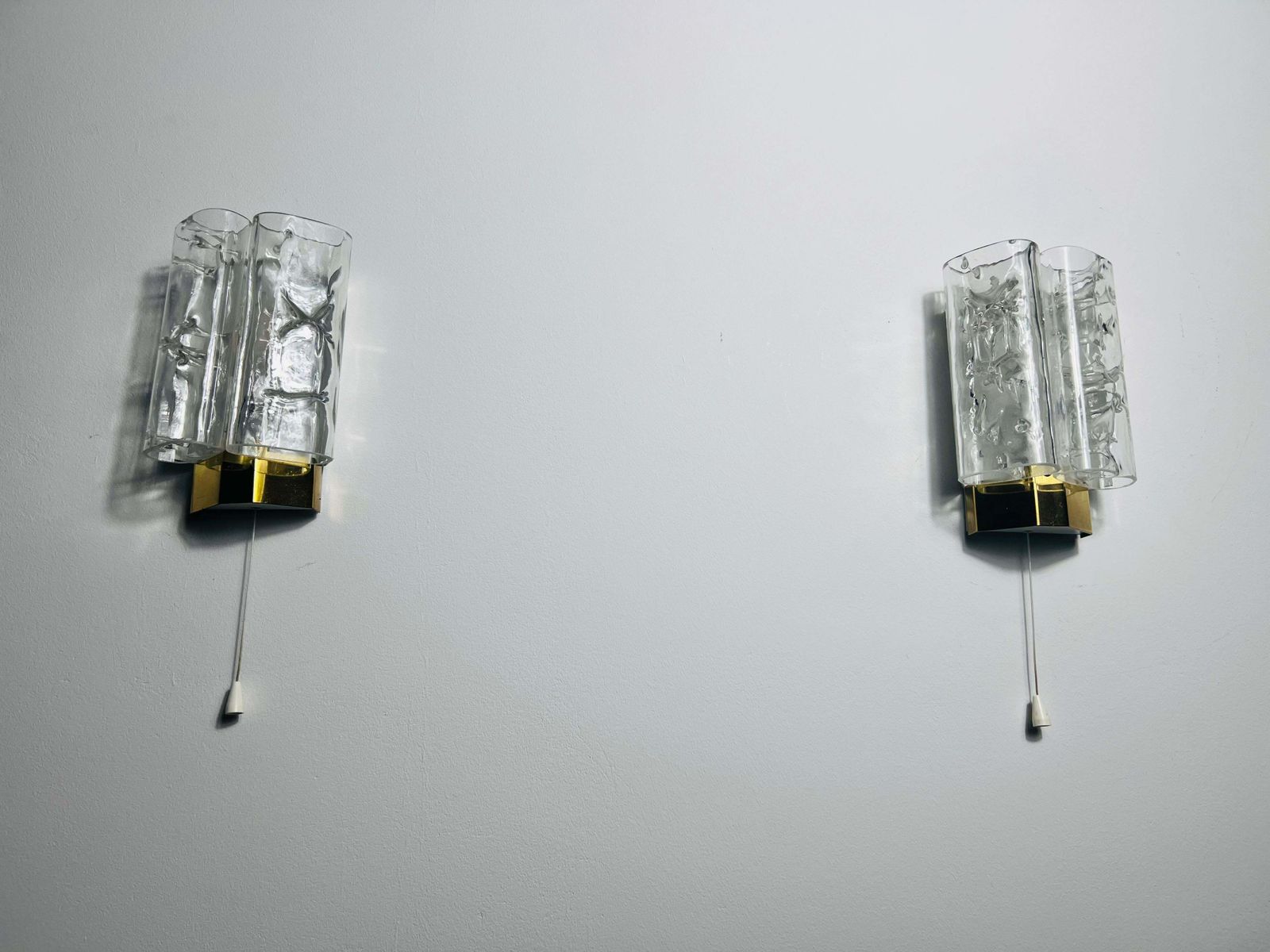 Midcentury Pair Of Blown Glass Wall Lamps By Doria, 1960s photo 717.0
