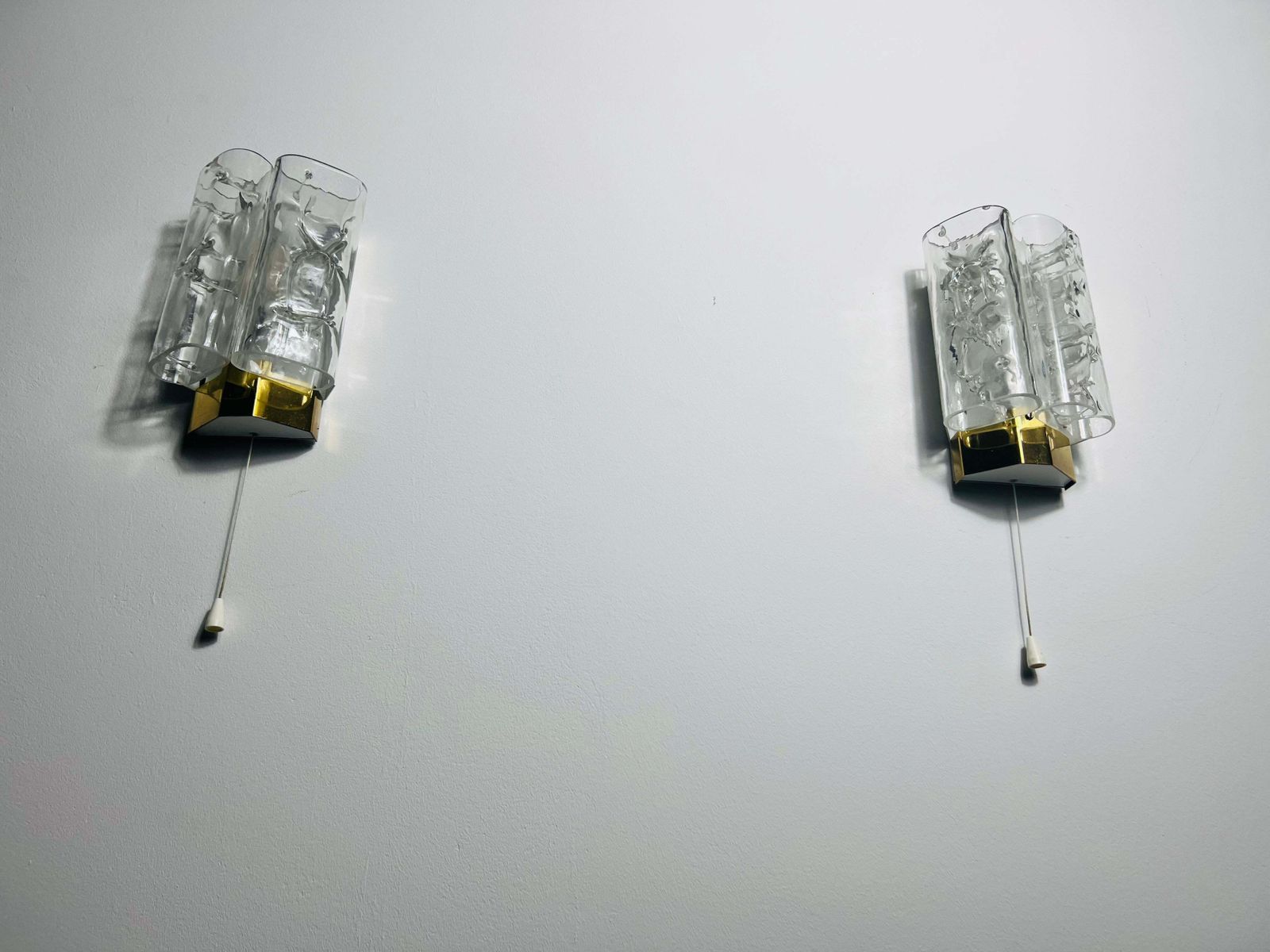 Midcentury Pair Of Blown Glass Wall Lamps By Doria, 1960s photo buy