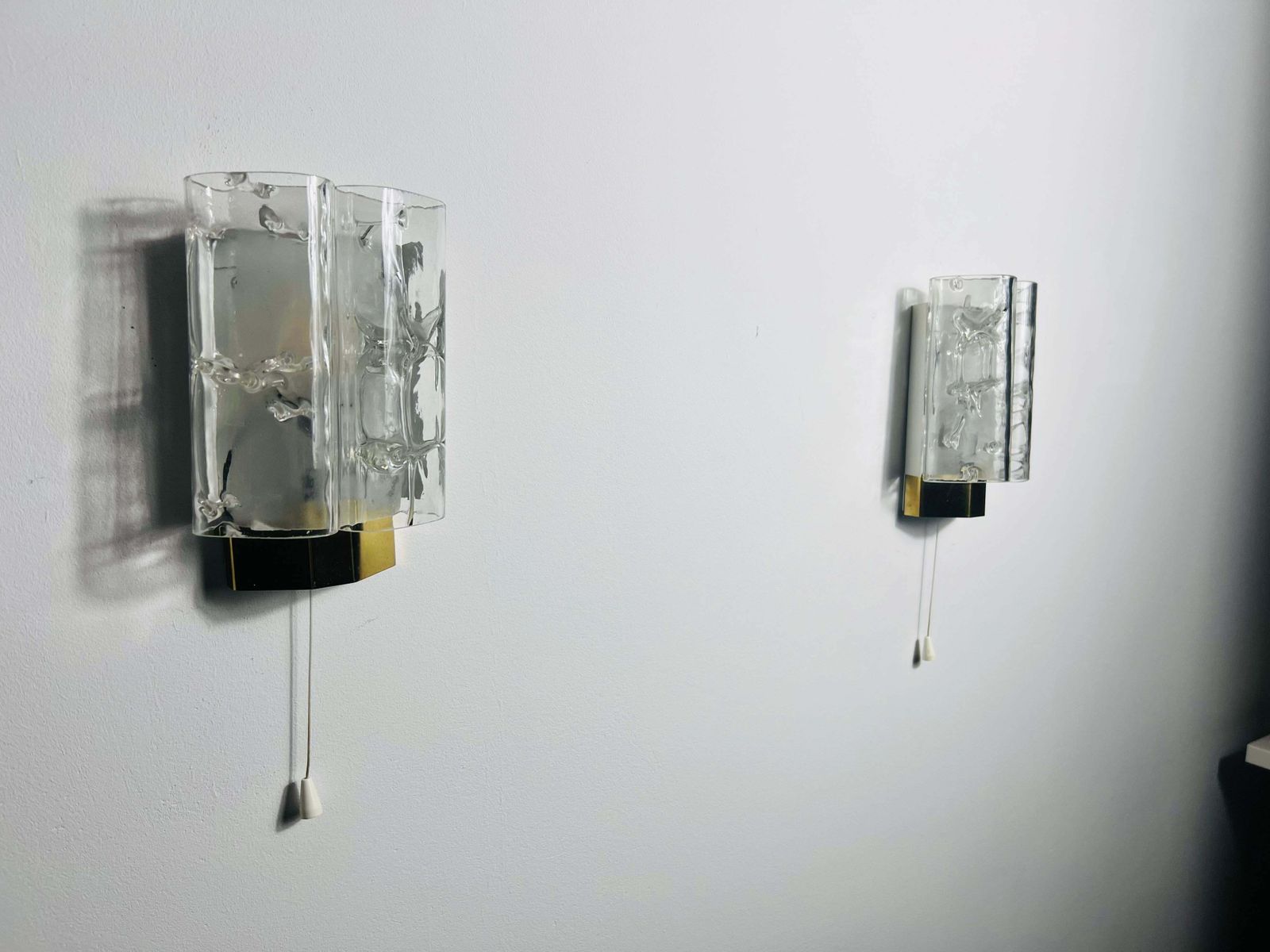 photo furniture Midcentury Pair Of Blown Glass Wall Lamps By Doria, 1960s
