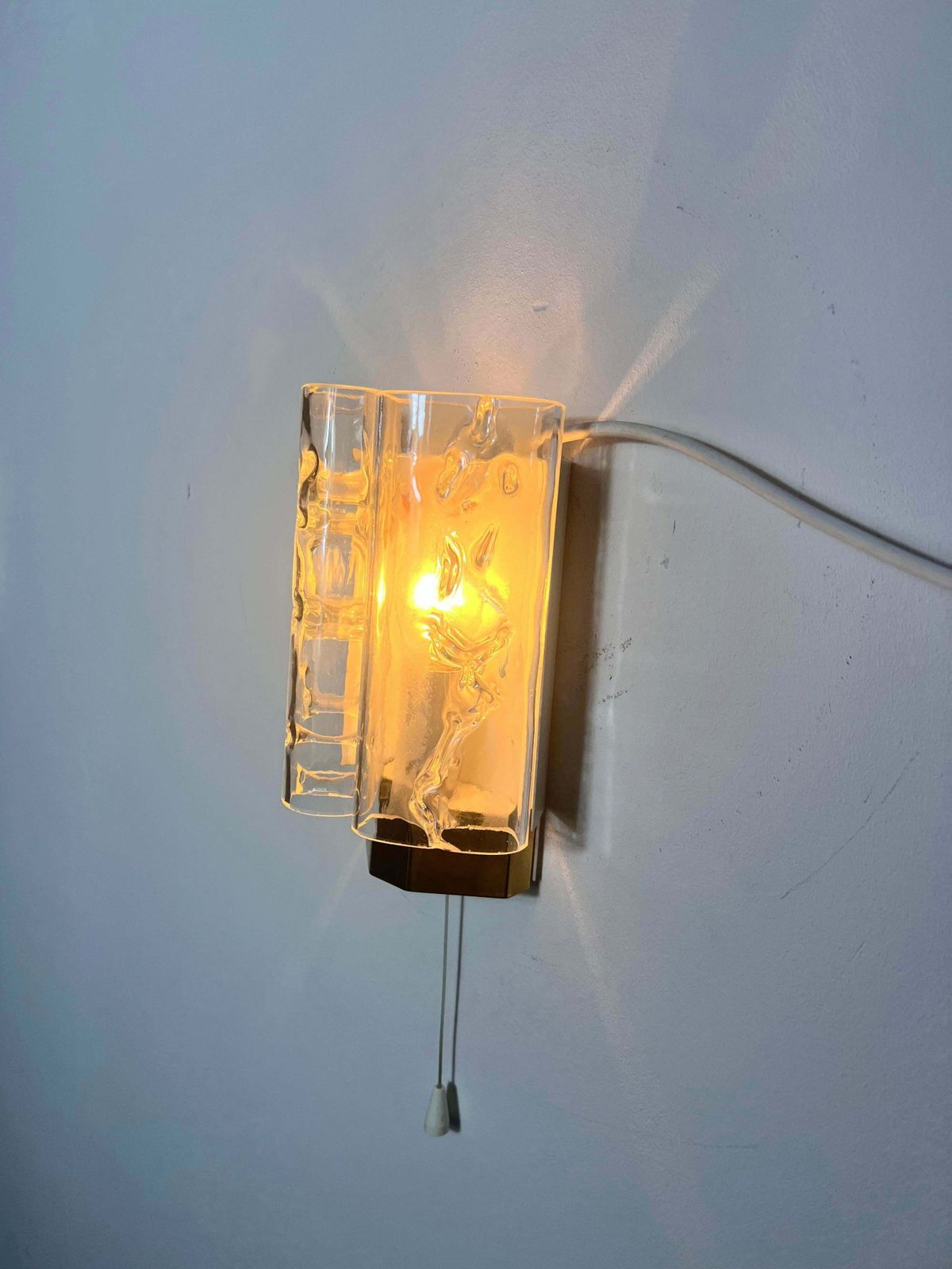 717.0 Midcentury Pair Of Blown Glass Wall Lamps By Doria, 1960s photo