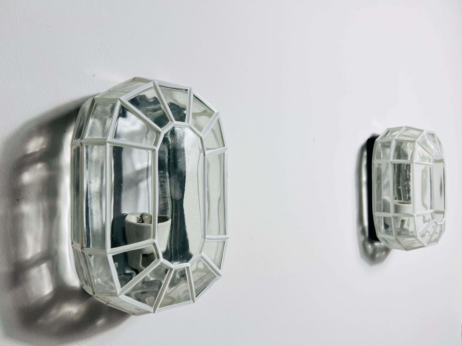 photo furniture Pair Of Glass Wall Lamps By Glashütte Limburg, 1960s