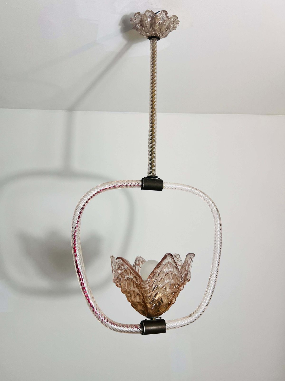 Murano Glass Chandelier By Barovier & Toso, Italy, 1940s photo vinterior