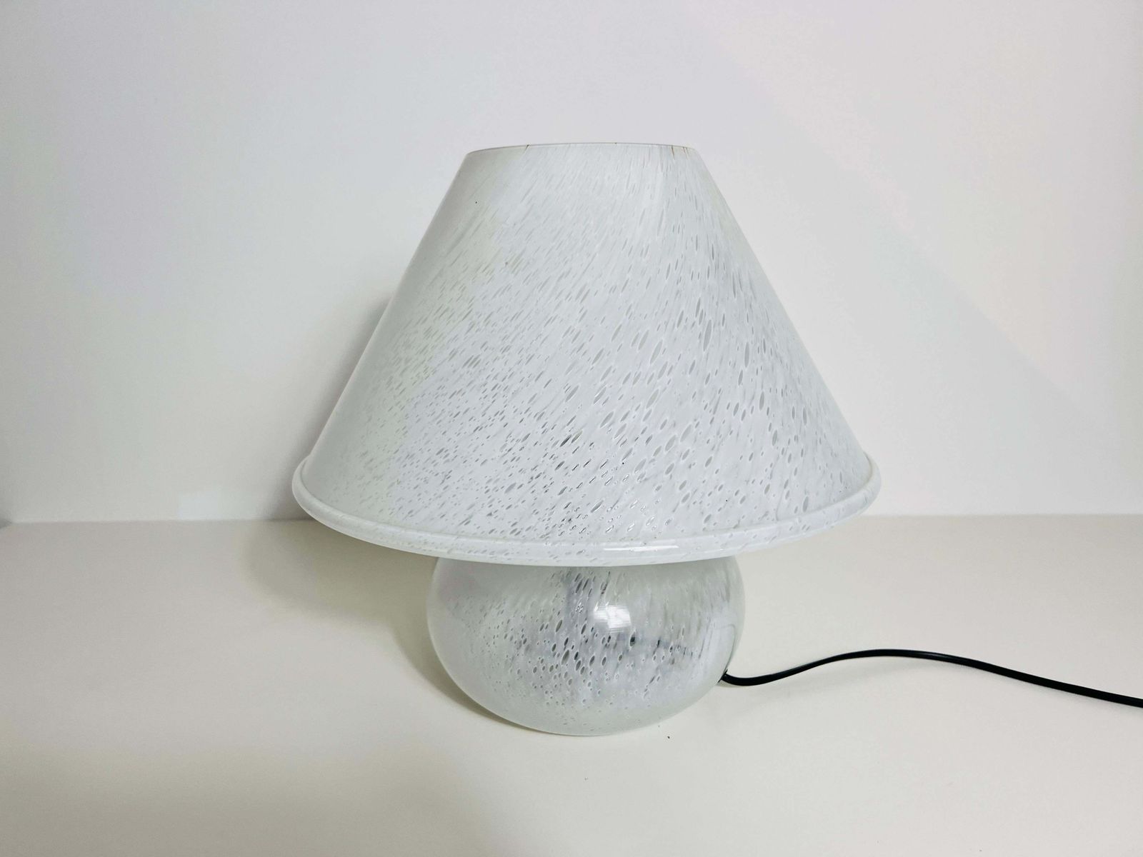 Large Glass Mushroom Table Lamp By Limburg, Germany, 1970s photo vinterior