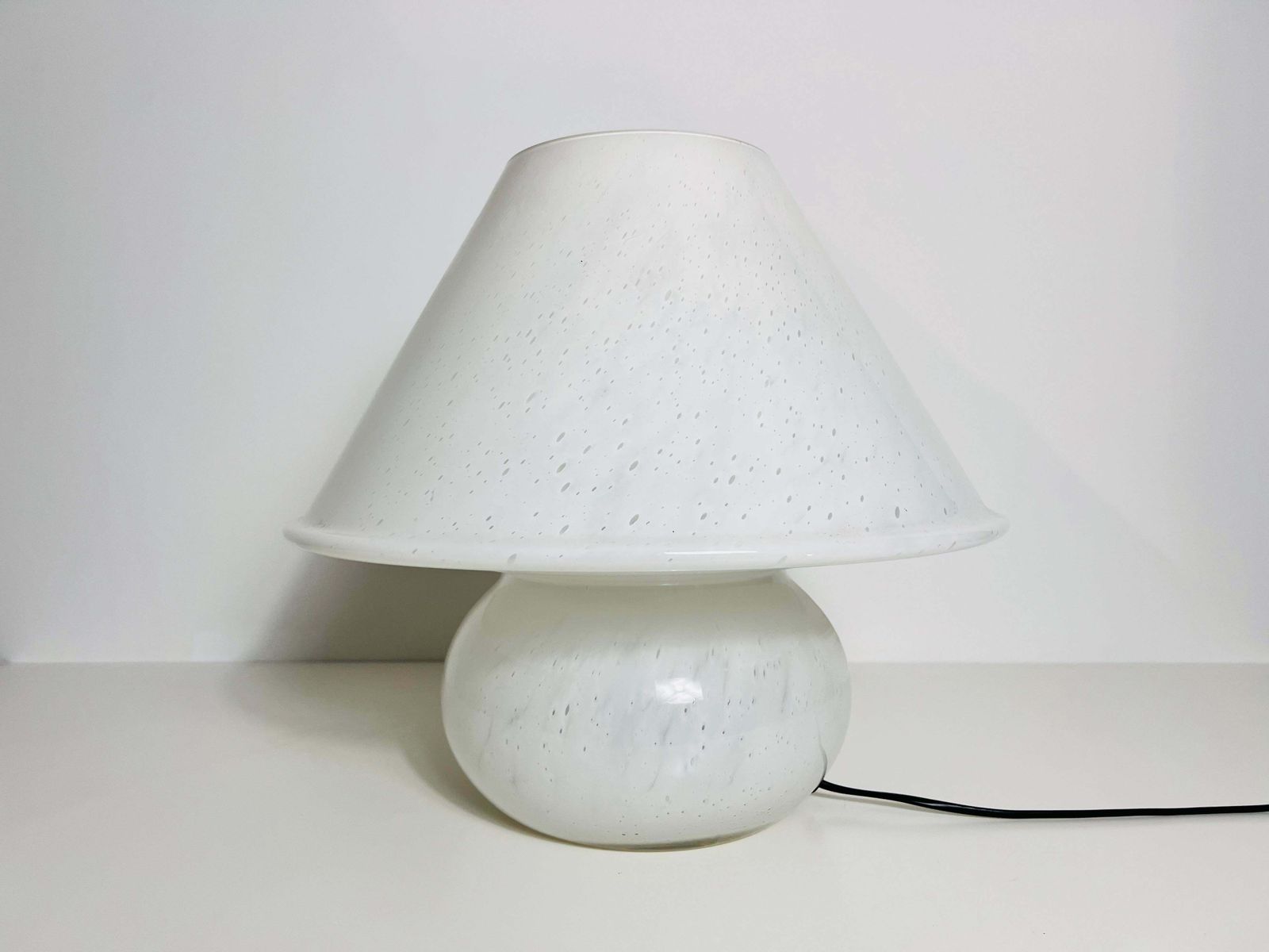 Very Large Glass Mushroom Table Lamp By Limburg, Germany, 1970s photo Lighting