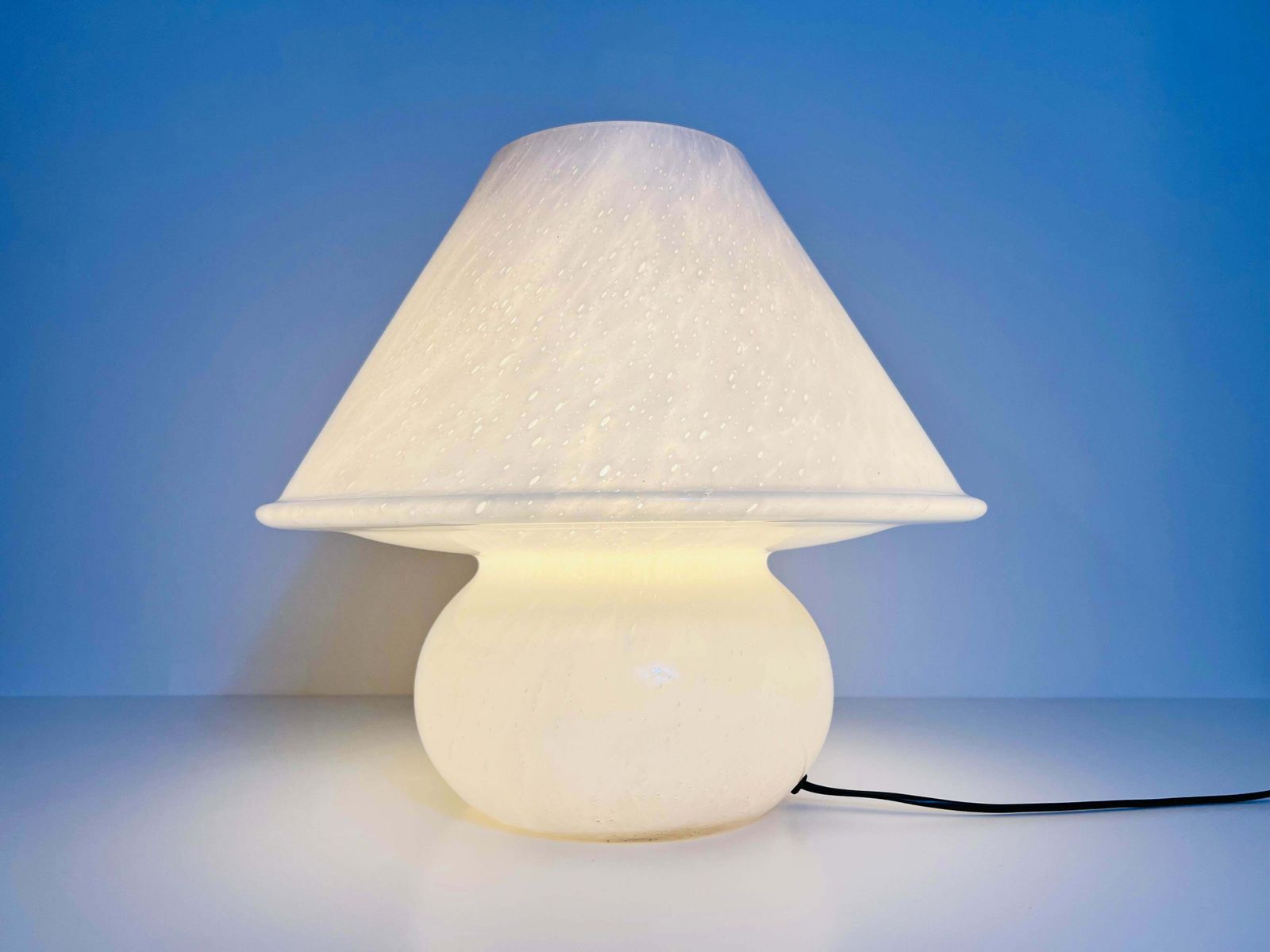 photo for sale Very Large Glass Mushroom Table Lamp By Limburg, Germany, 1970s
