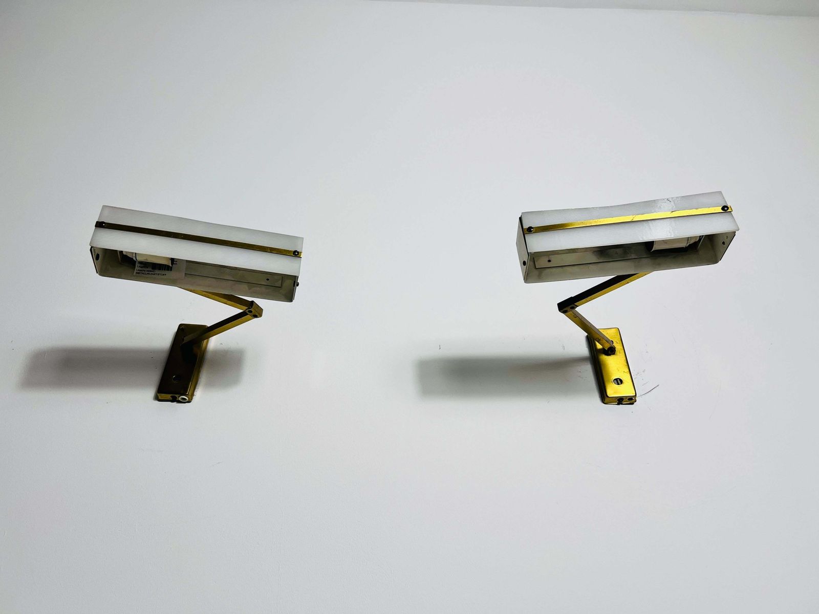 photo buy Midcentury Pair Of Brass Wall Lamps By Paul Neuhaus, 1960s