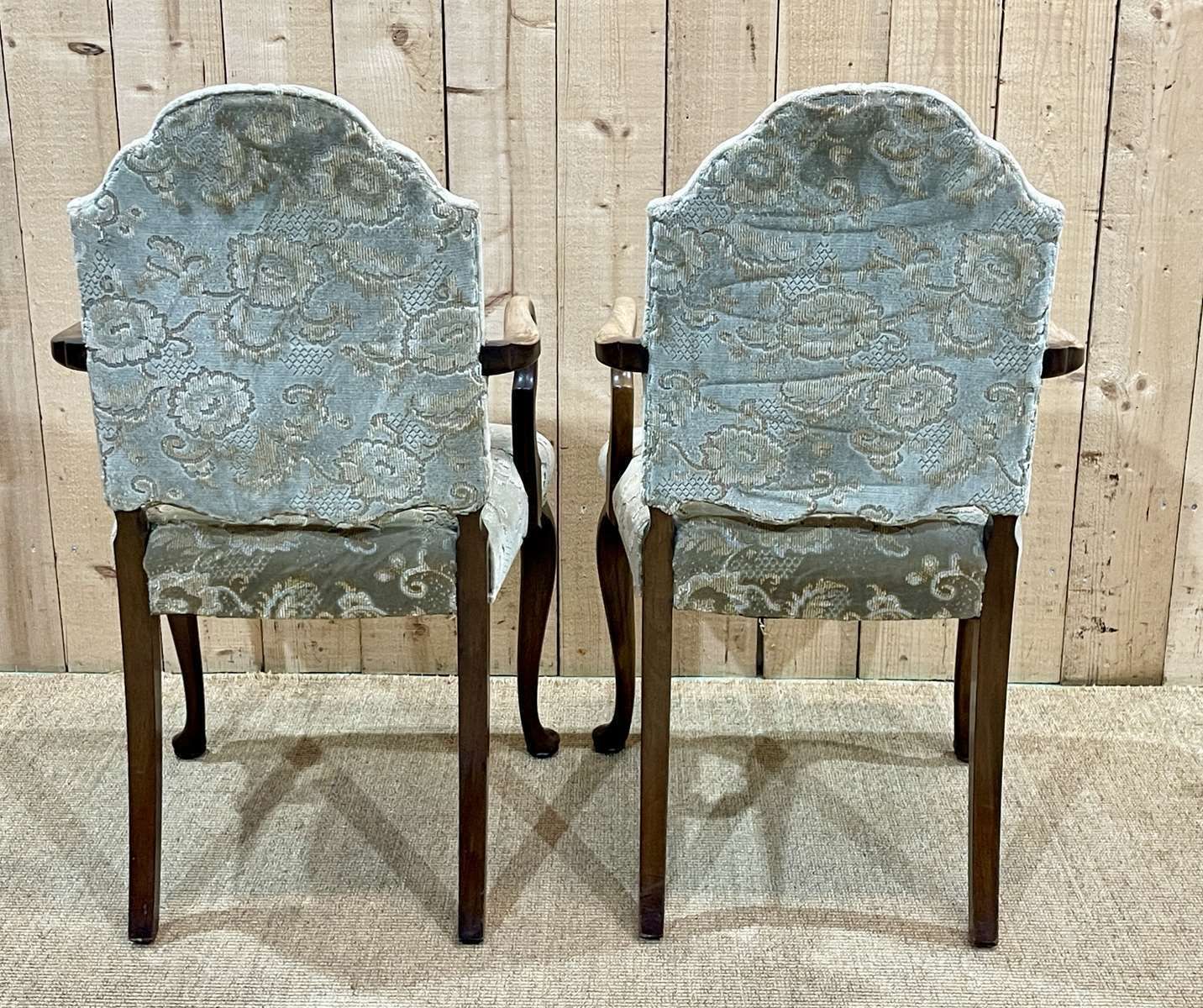 Pair Of Chippendale Walnut Armchairs From The 1930s photo vinterior