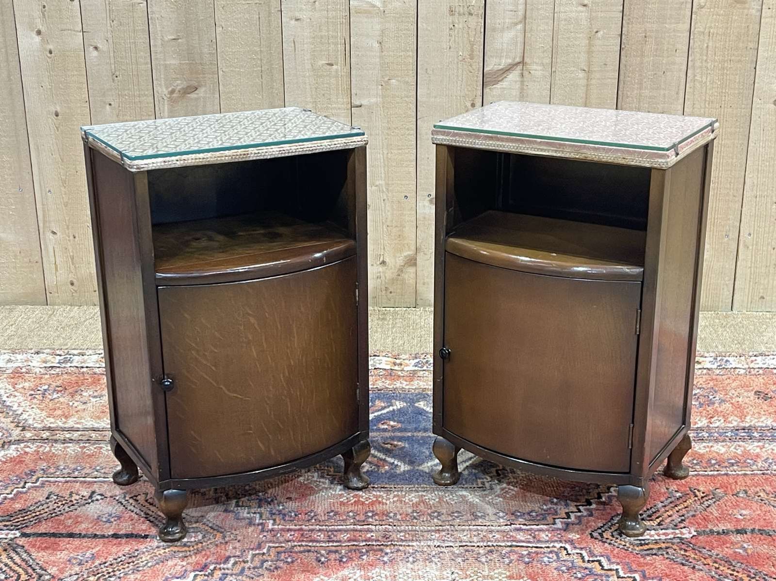 Pair Of English Oak Bedside Tables From The 50s photo Furniture