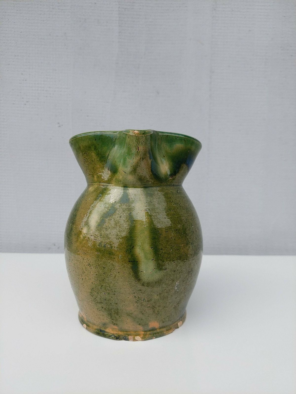Vintage Green Glazed Pitcher, Jug / Vintage Green / Vintage Ceramic / Vintage Green Vase / Vintage Pottery / Vintage Folk Ceramic / 1960s photo Home Decor