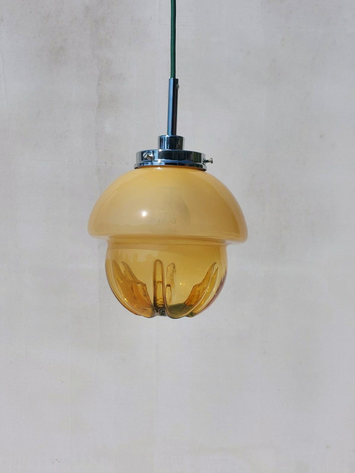 Space Age Pendant Lamp/Vintage Murano Glass Pendant Light/Ufo Pendant Light / Mazzega Style Ceiling Lamp/ Sphere Globe Murano / Italy / 70's photo Lighting