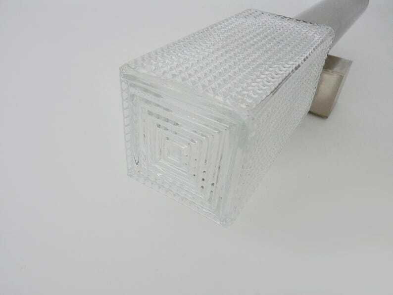 Large Brushed Metal Wall Light In The Style Of The Sciolari House From The 70s. photo vinterior