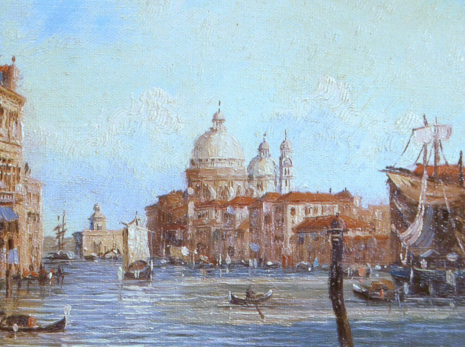 Venice Grand Canal / Oil On Canvas / 20th Century   Canaletto Style photo Art