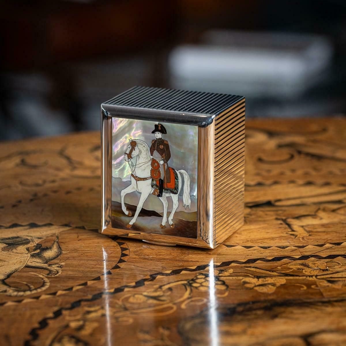 Mid 20thc French Solid Silver & 18k Gold, Mother Of Pearl Box, Dunhill C.1950 photo furniture
