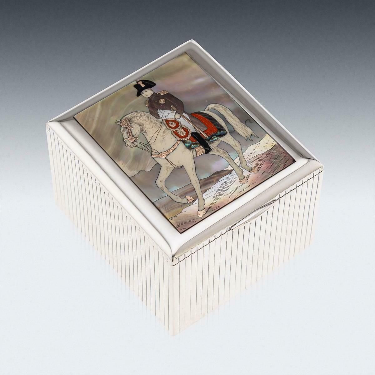 Mid 20thc French Solid Silver & 18k Gold, Mother Of Pearl Box, Dunhill C.1950 photo for sale