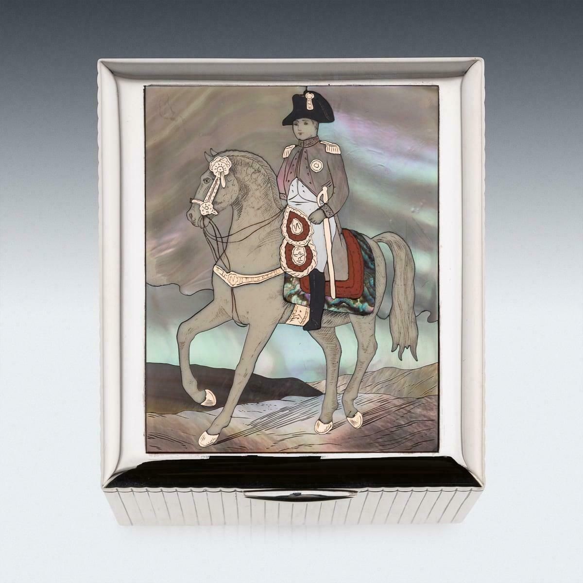 Mid 20thc French Solid Silver & 18k Gold, Mother Of Pearl Box, Dunhill C.1950 photo Home Decor