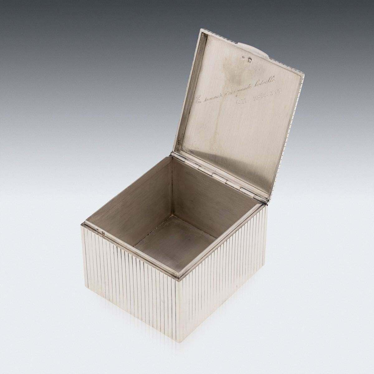 Home Decor Mid 20thc French Solid Silver & 18k Gold, Mother Of Pearl Box, Dunhill C.1950 photo