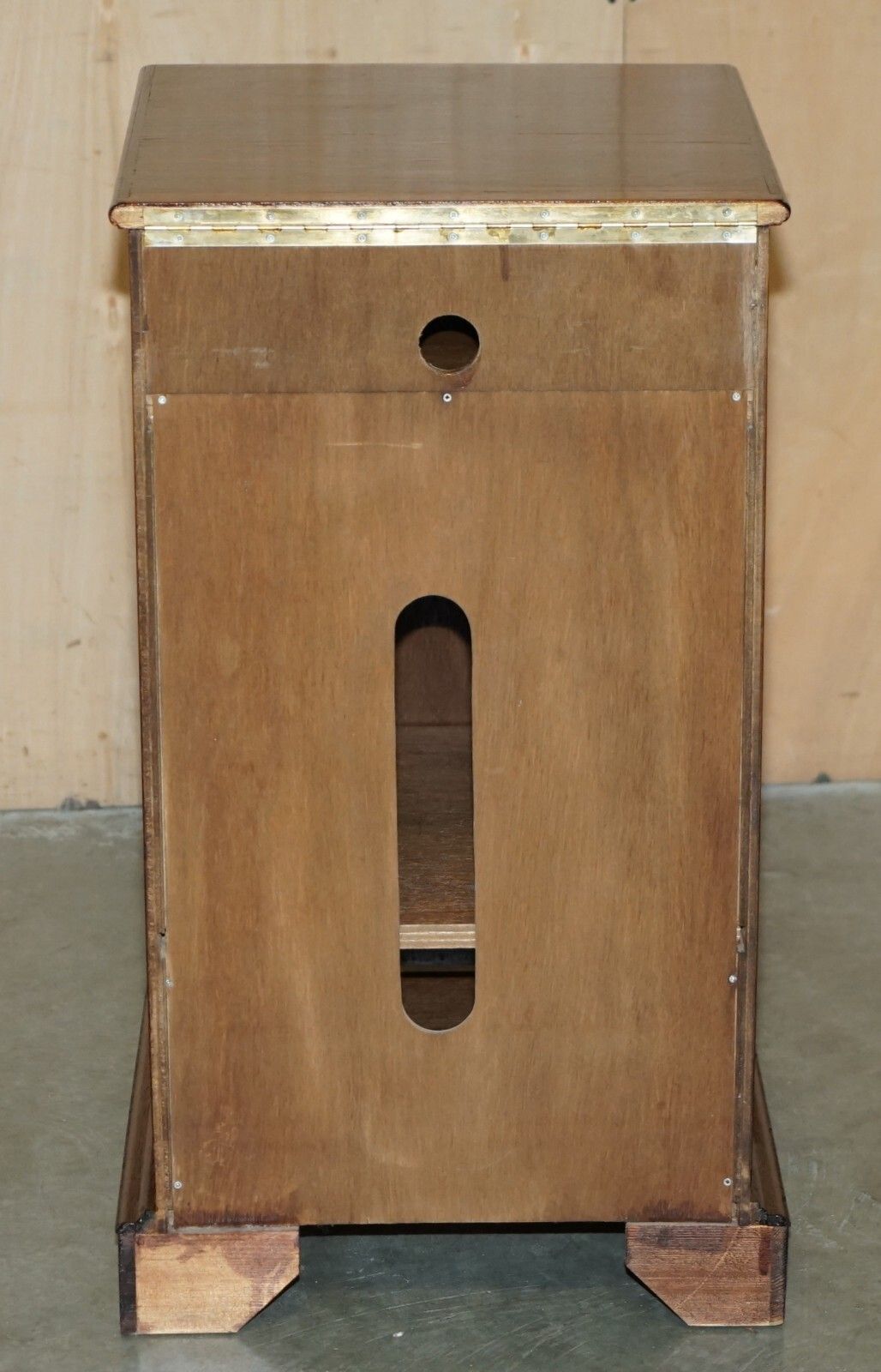 Furniture Vintage Mid Century Modern Flamed Mahogany Record Player Media Cabinet photo