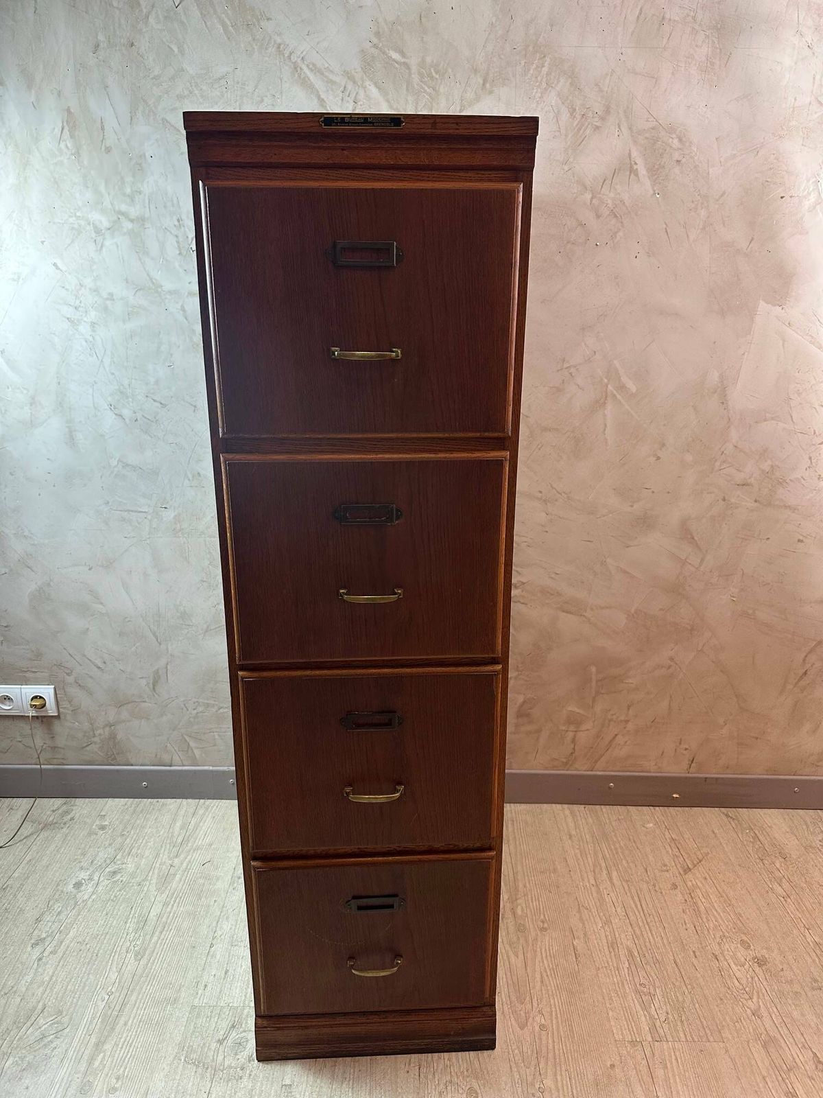 Furniture Oak Filing Cabinet, 1920s, Vintage photo