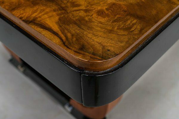 photo furniture Art Deco French Walnut & Burl Dining Set, 1930s, Set Of 7