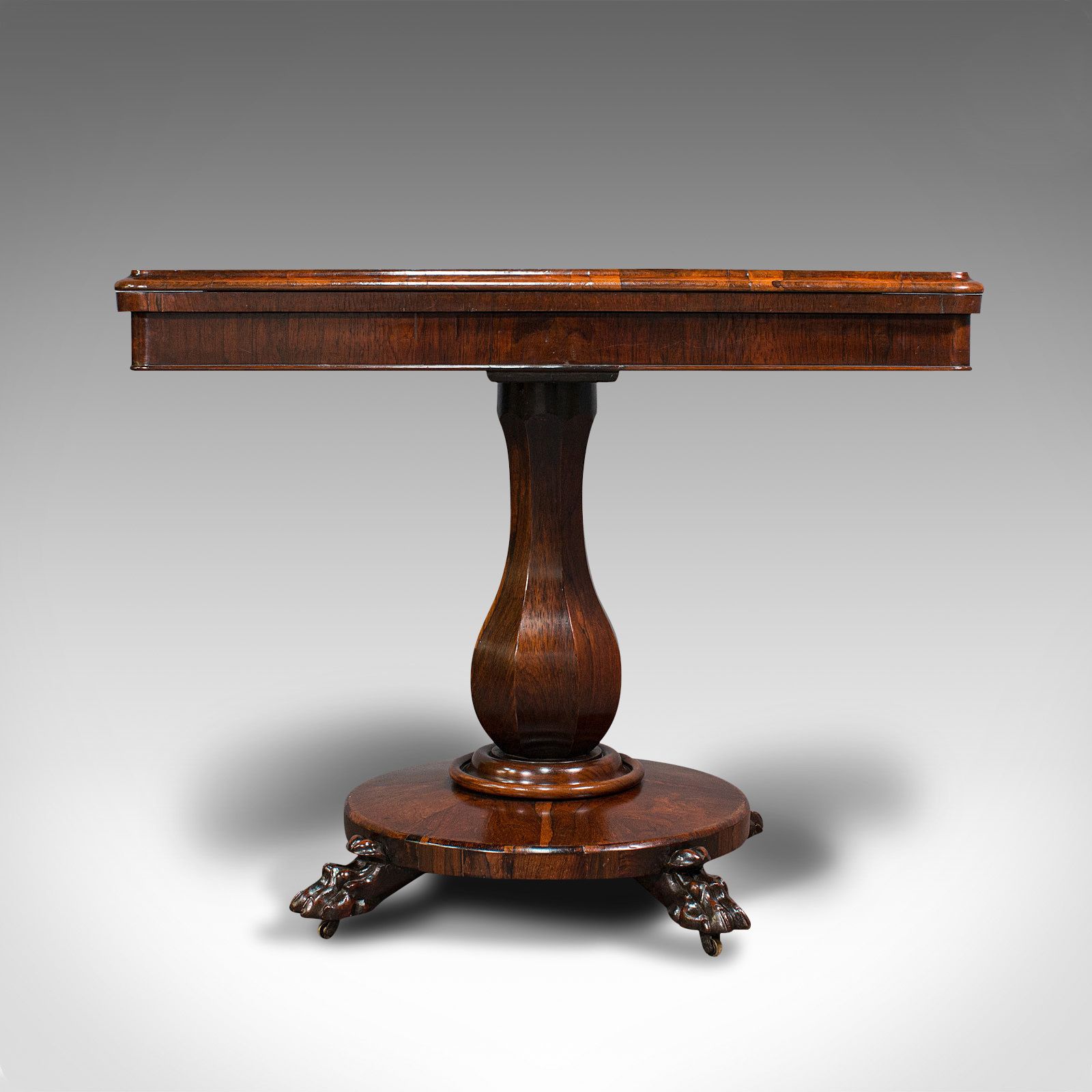 Folding Card Table, Rosewood, Games, Bridge, Newly Restored, Victorian photo for sale