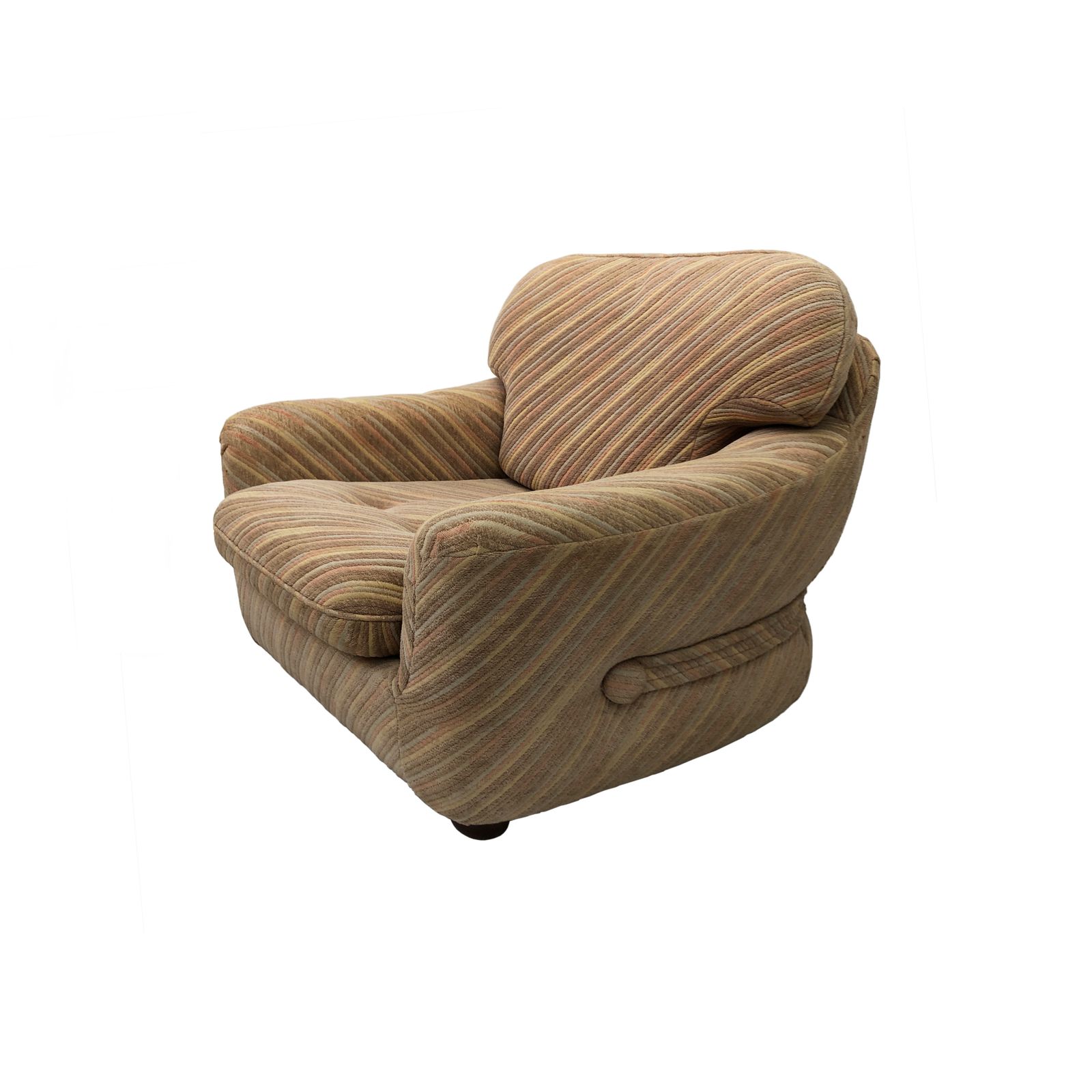Pastel Striped Italian Zorzi Armchair Mid Century 1970s Vintage Chair Seat photo vinterior