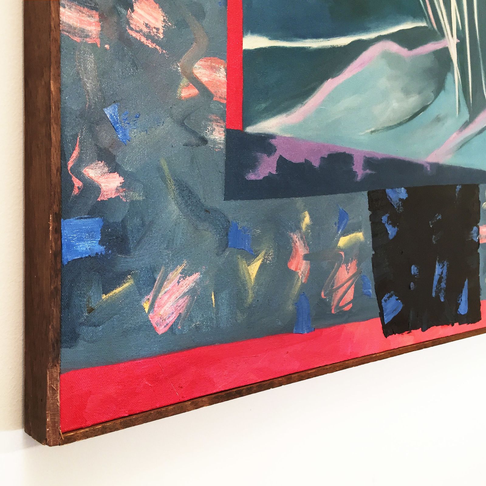 Richard Frank 'Palm's Parade' Painting Art, Oil On Canvas 1980 Memphis Milano Style Regency Hollywood Miami Vice Palm Springs photo furniture