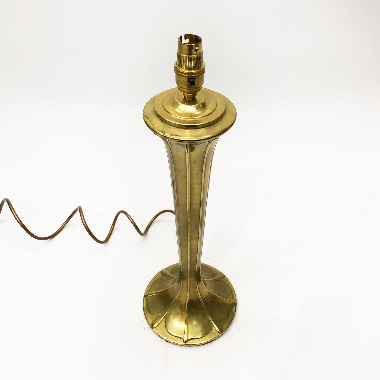 Brass Art Nouveau Style Table Lamp 1970s Glamour Chic Jugendstil Light photo Lighting