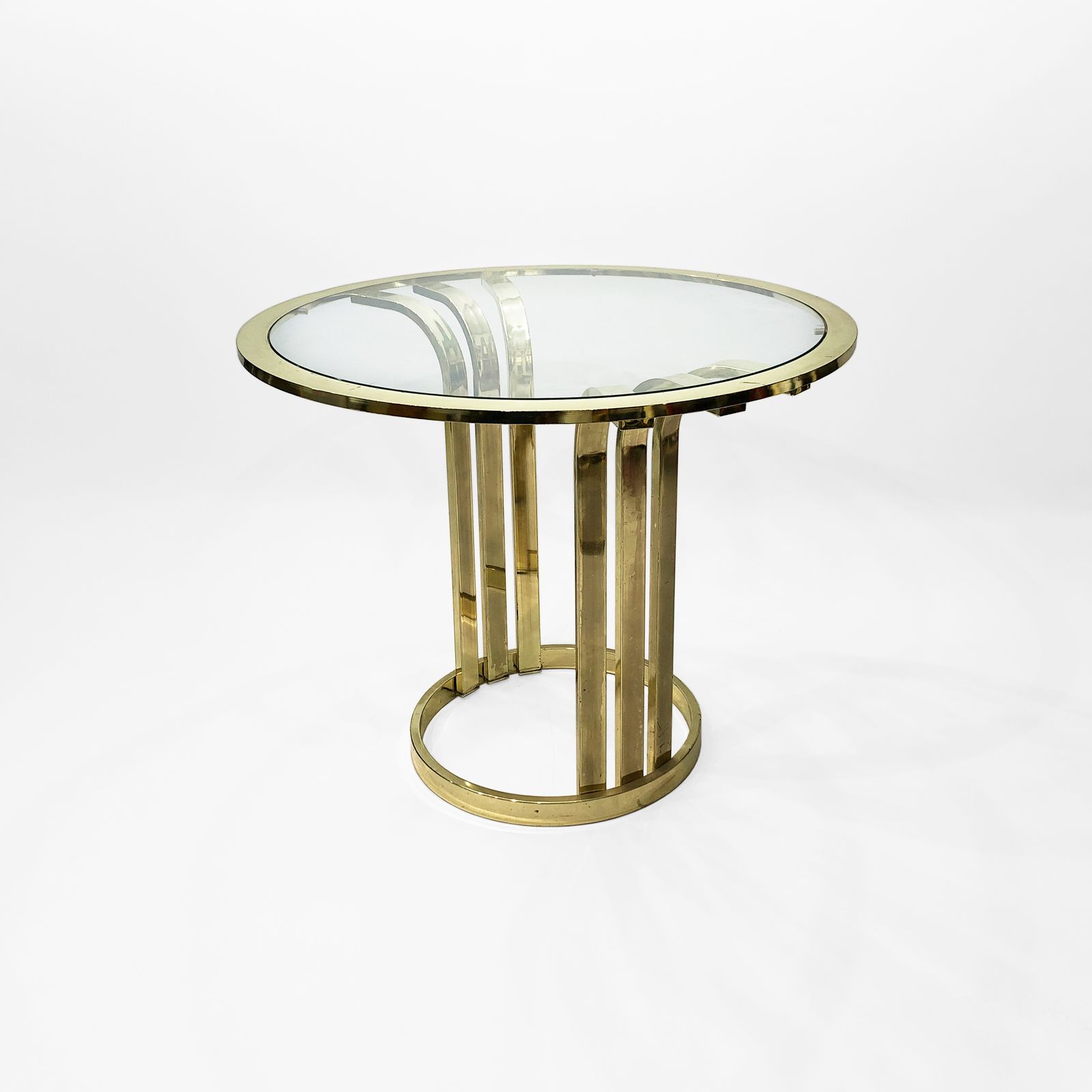 Brass Plated Art Deco Style Side Table 1970s Glamour Gatsby photo furniture