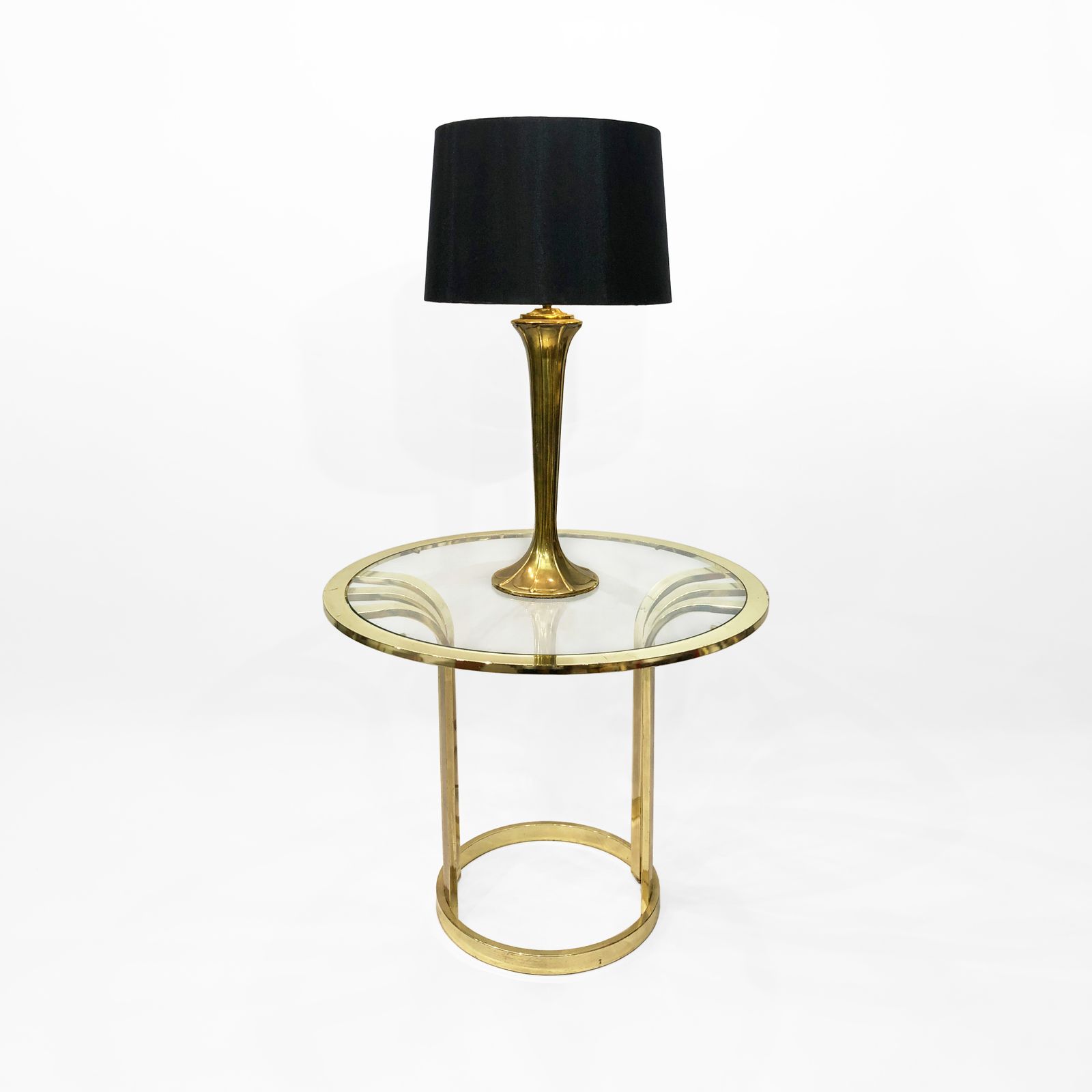 Brass Plated Art Deco Style Side Table 1970s Glamour Gatsby photo Furniture