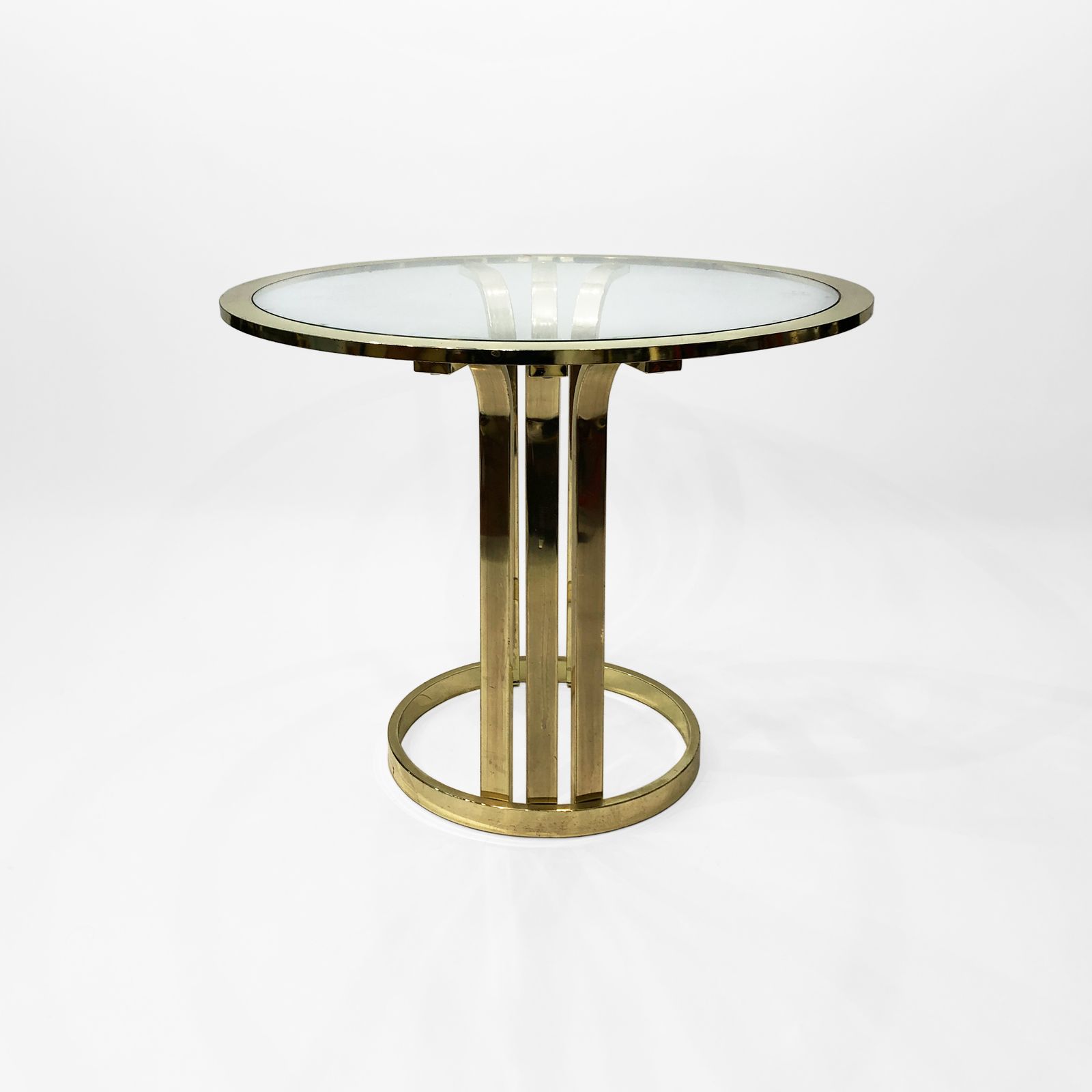Brass Plated Art Deco Style Side Table 1970s Glamour Gatsby photo vintage
