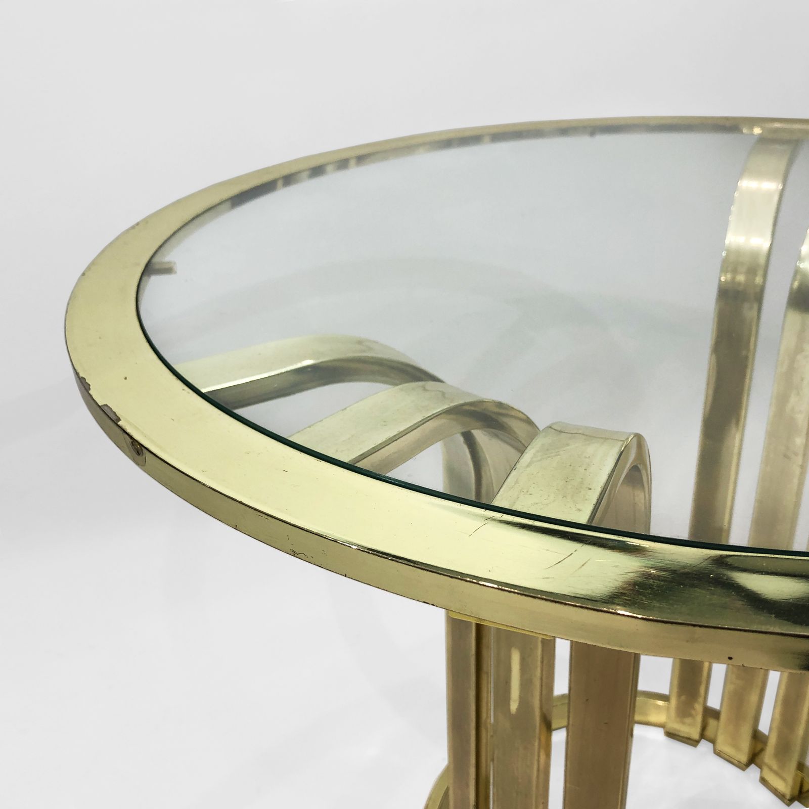 photo furniture Brass Plated Art Deco Style Side Table 1970s Glamour Gatsby
