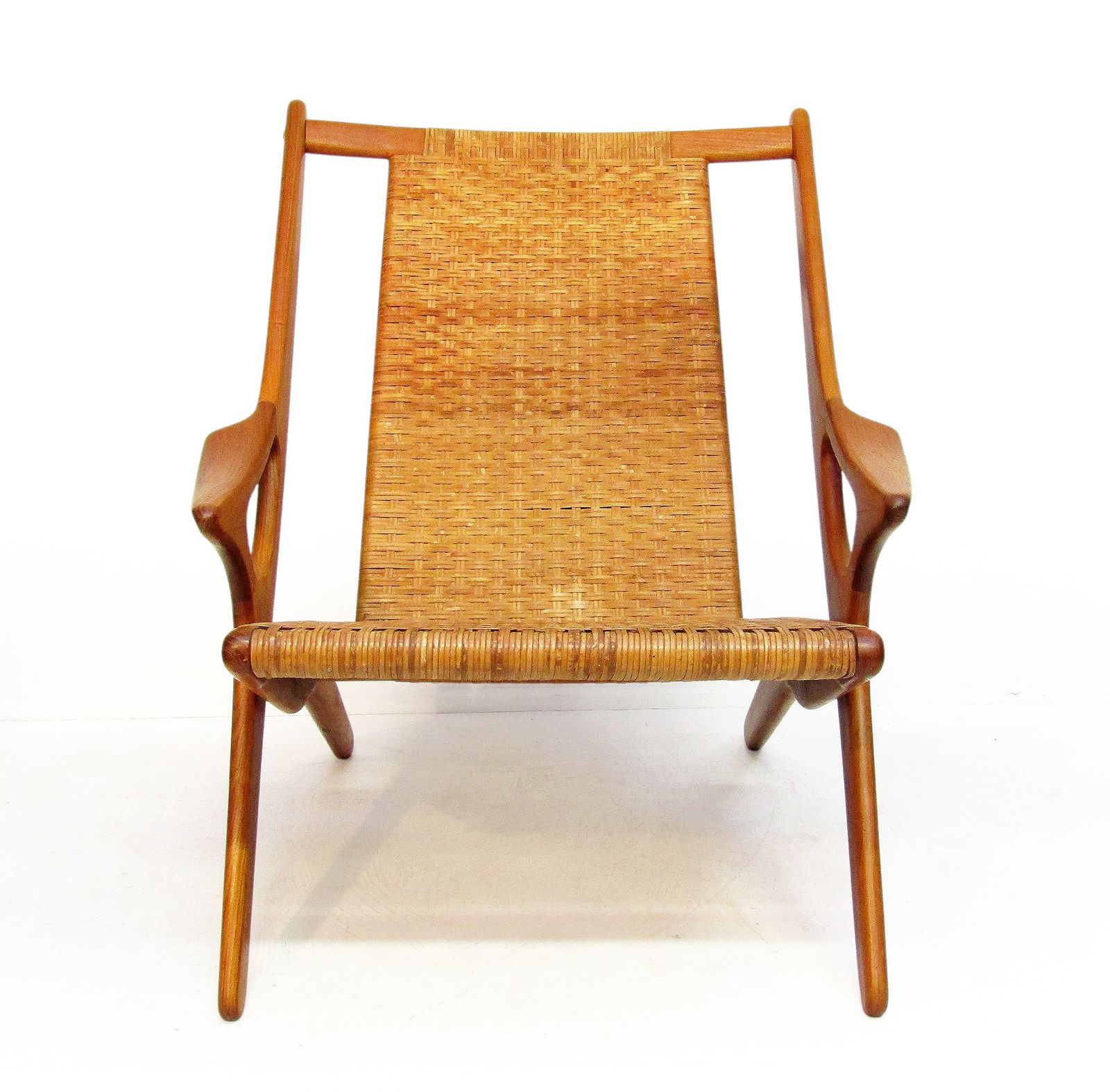 1950s Danish "Model 300" Lounge Chair In Teak & Cane By Arne Hovmand Olsen photo furniture