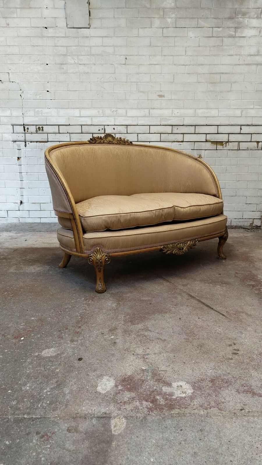 Diminutive Antique Louis XV Style Two Seater Salon Hall Sofa C1900 photo furniture