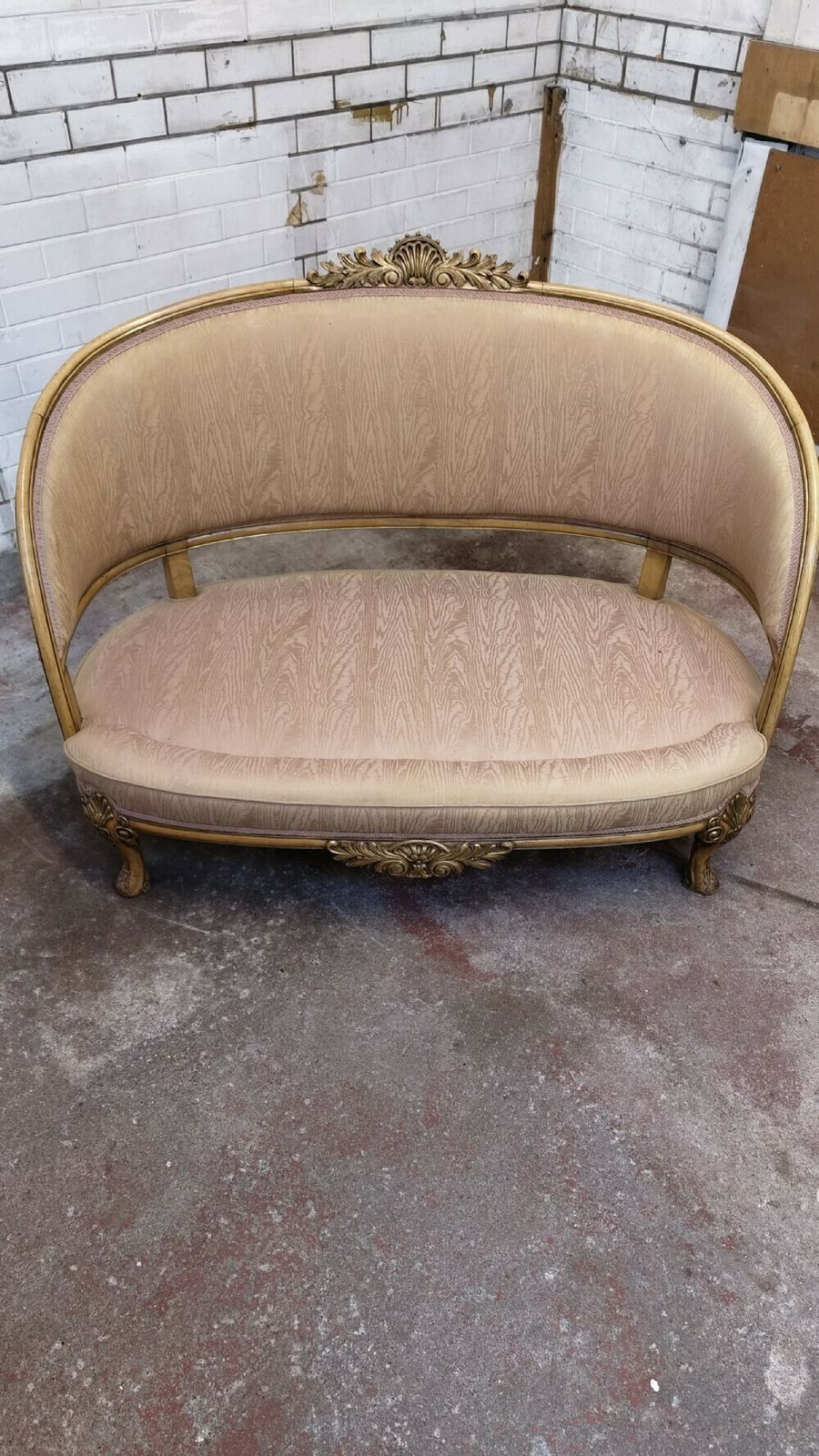 Diminutive Antique Louis XV Style Two Seater Salon Hall Sofa C1900 photo buy