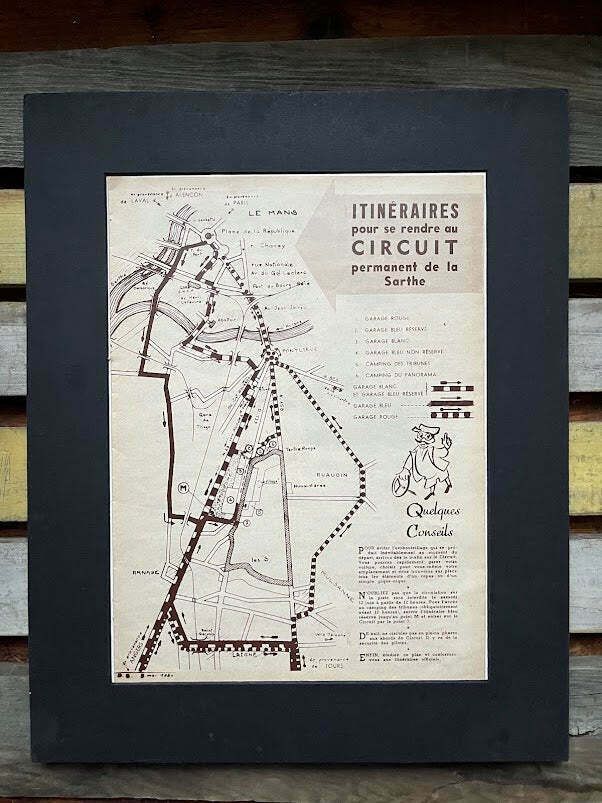 Vintage Le Mans 24 Hr Race Track Map Print