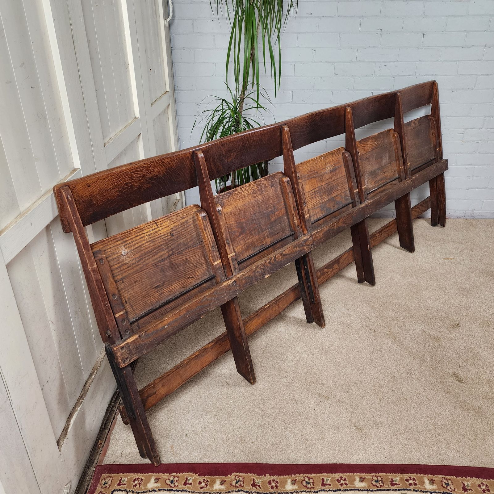Antique Folding Theatre Seats   Early 20th Century photo 650.0