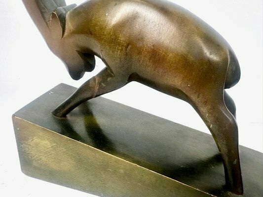 Art Deco Wooden Billy Goat Bookends From Rhön Kunst, 1930s, Set Of 2 photo vinterior