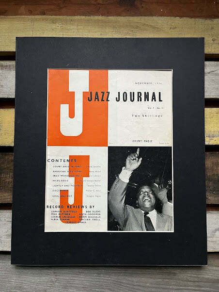 Vintage Jazz Journal Magazine Cover Artwork   Count Basie 1956 photo furniture