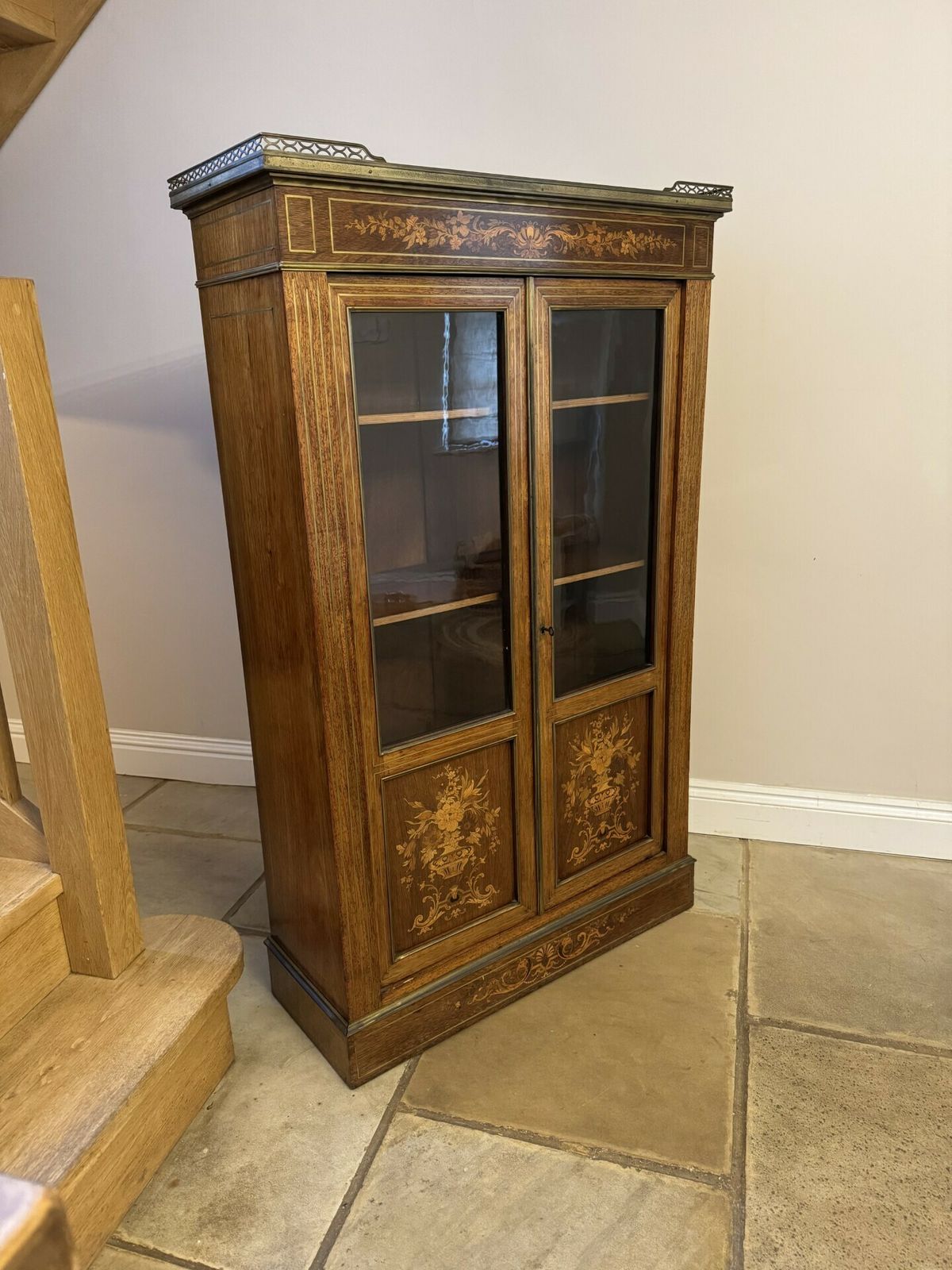 Superb Quality Antique Marquetry Inlaid Display Cabinet photo 3250.0