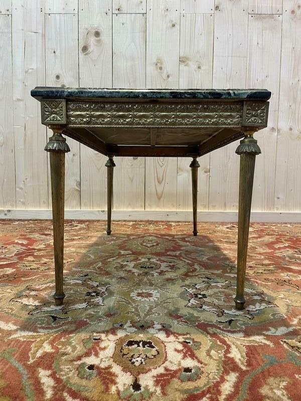 Table Basse Style Louis XVI En Laiton Doré Et Marbre photo Garden Furniture