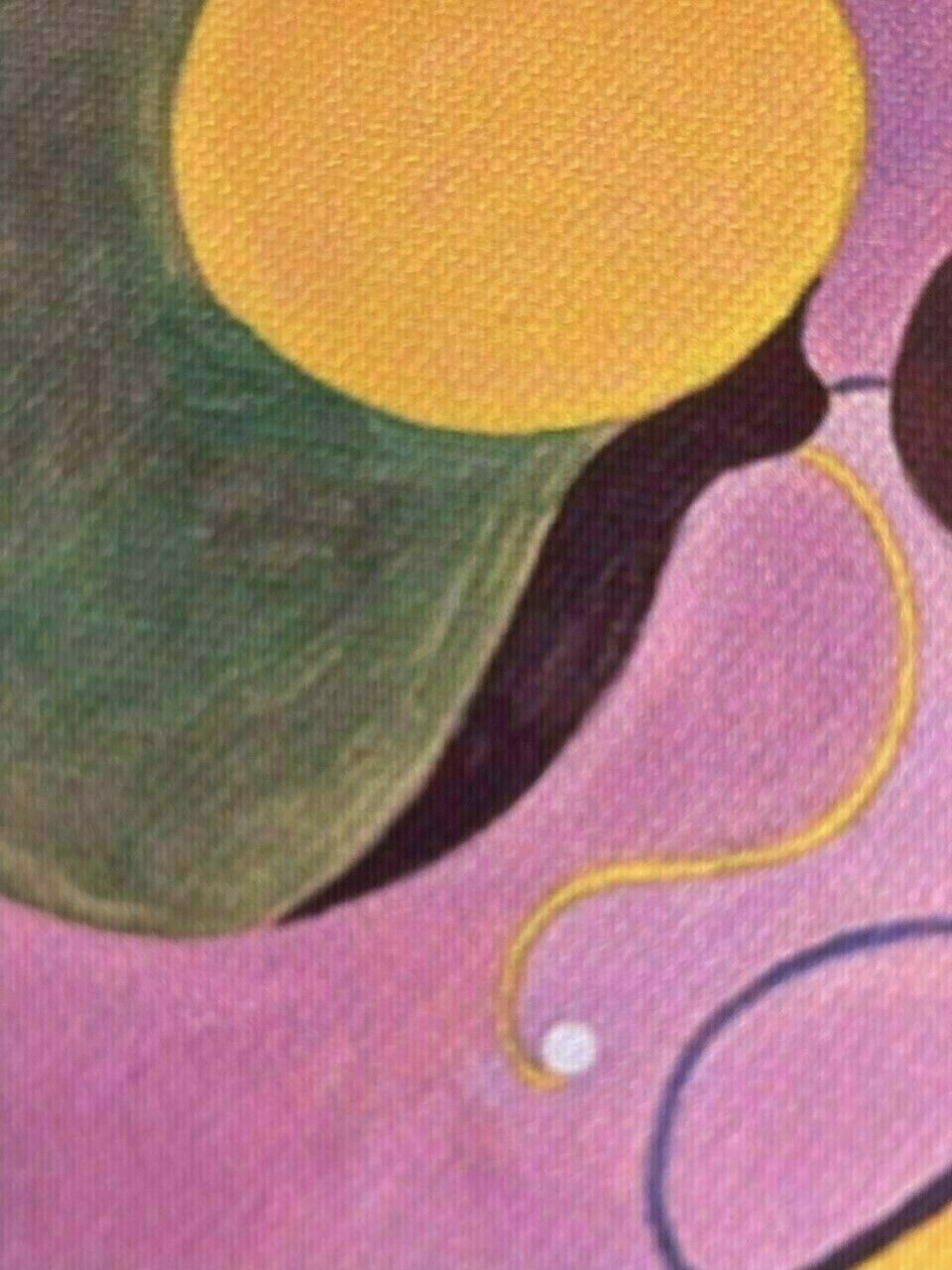 Hilma Af Klint Swedish Mid Century Canvas Paper Pink Abstract Wall Art Print photo for sale