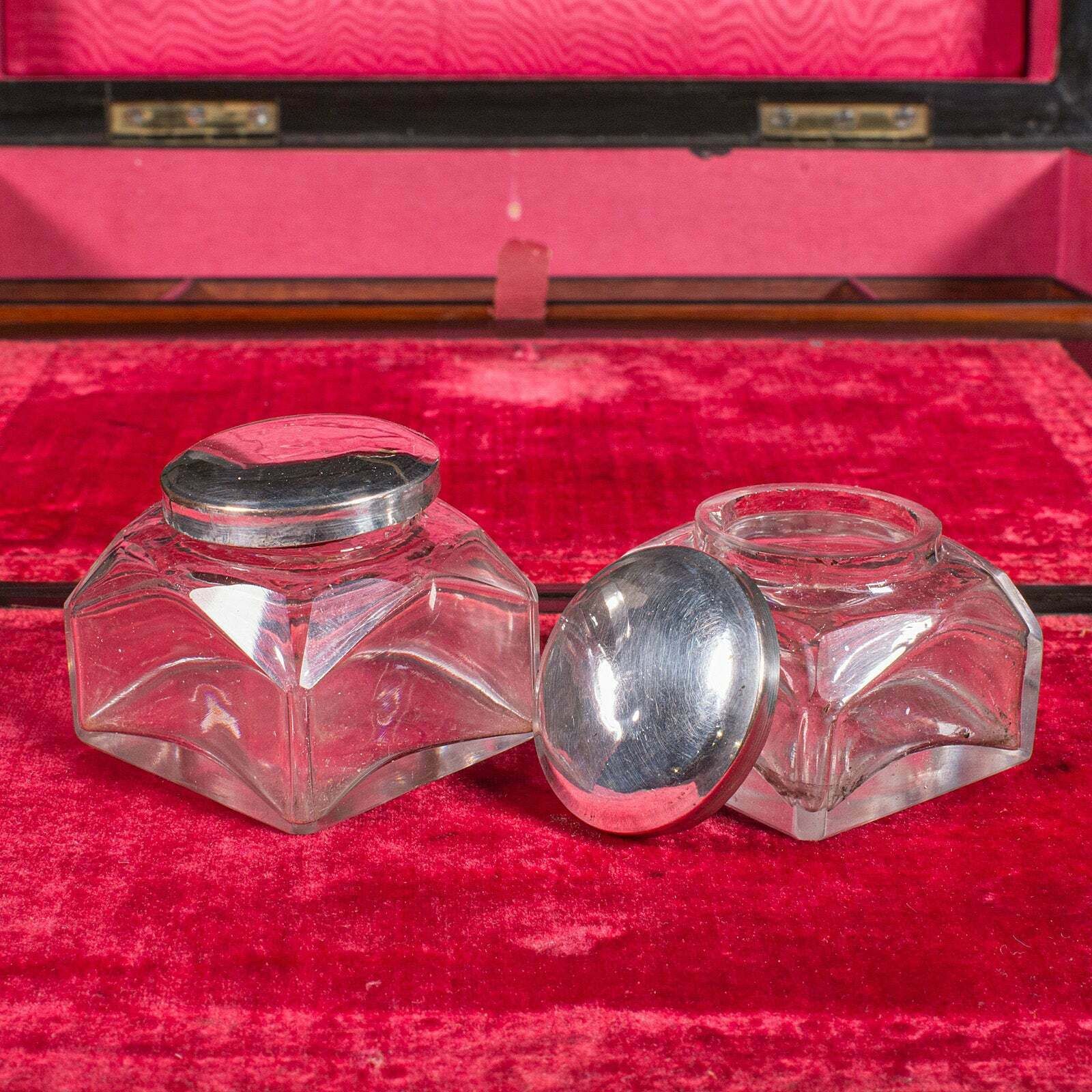 photo for sale Antique Ladies Travelling Box, English, Sewing Case, Writing Slope, Victorian