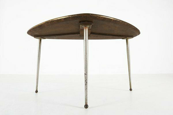 Mid Century Modern Tripod Coffee Table With Marble Print Top, 1960s photo 453.0