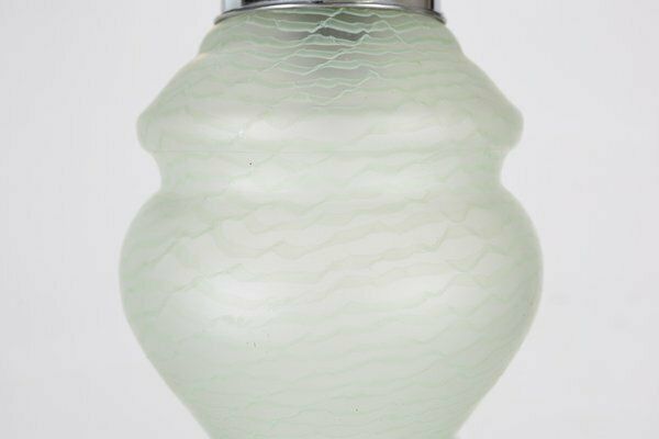 French Art Deco Pendant Lamp With Green Glass Shade, 1940 photo 276.0