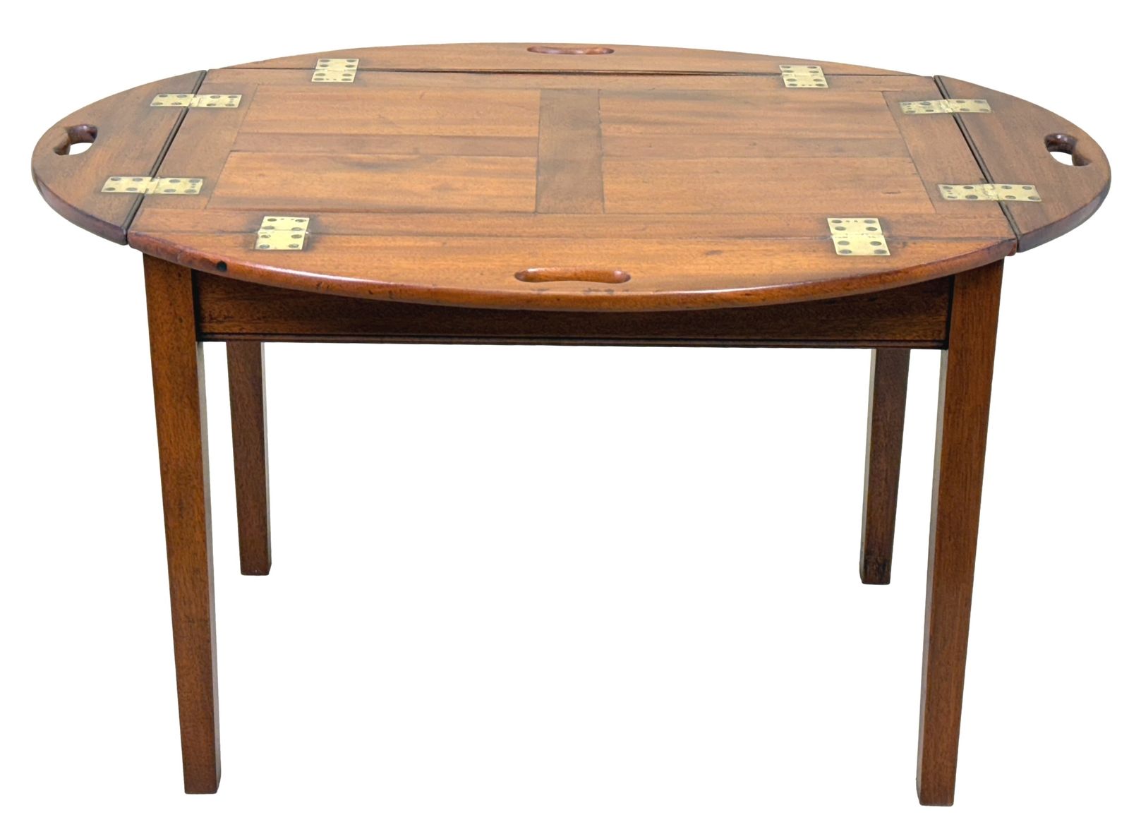 photo furniture Georgian Mahogany Oval Butlers Tray On Stand (England, Circa 1800)