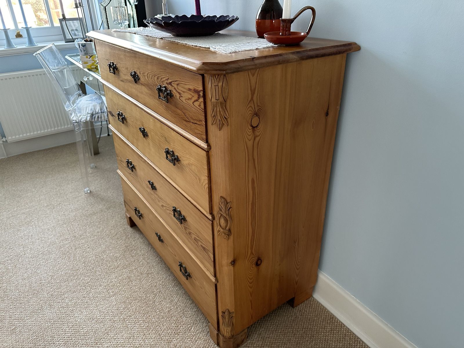 Vintage Swedish Pine Chest Of Drawers Circa 1885   1915 photo Furniture