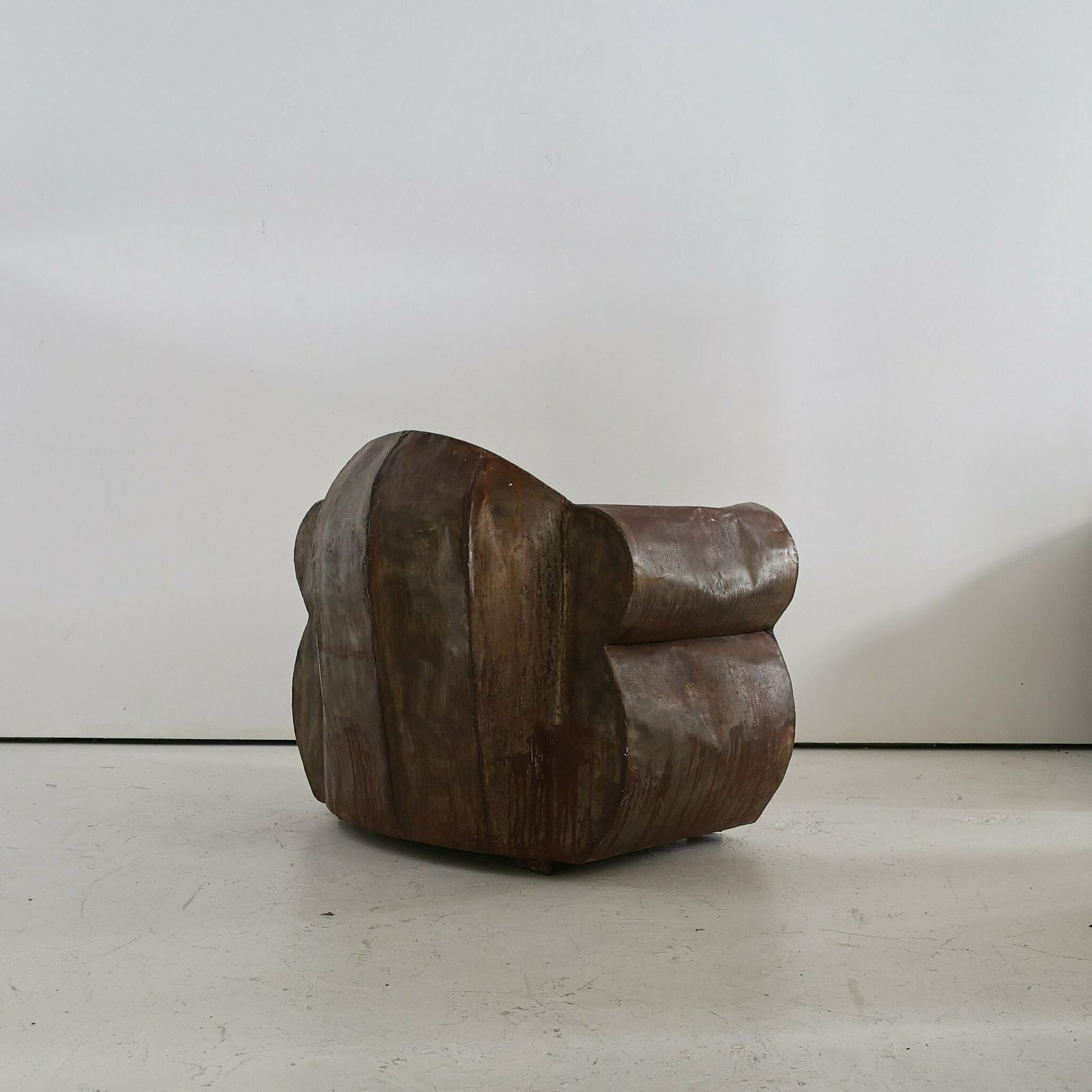 Sculptural 1970s Oversized Metal Club Chair photo for sale