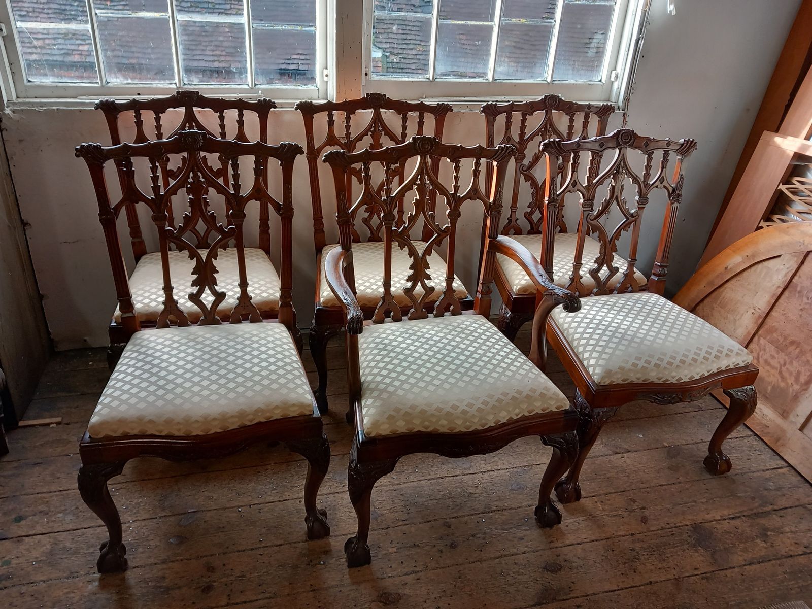 Set Of 6 Chippendale Style Dining Chairs photo furniture