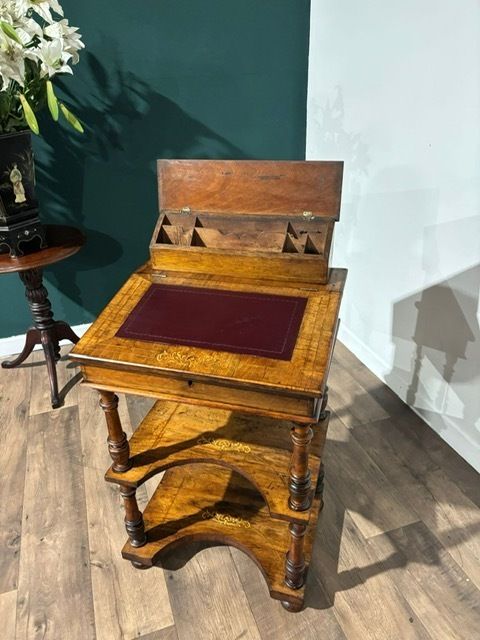 photo for sale Victorian Inlaid Walnut Davenport Style Desk