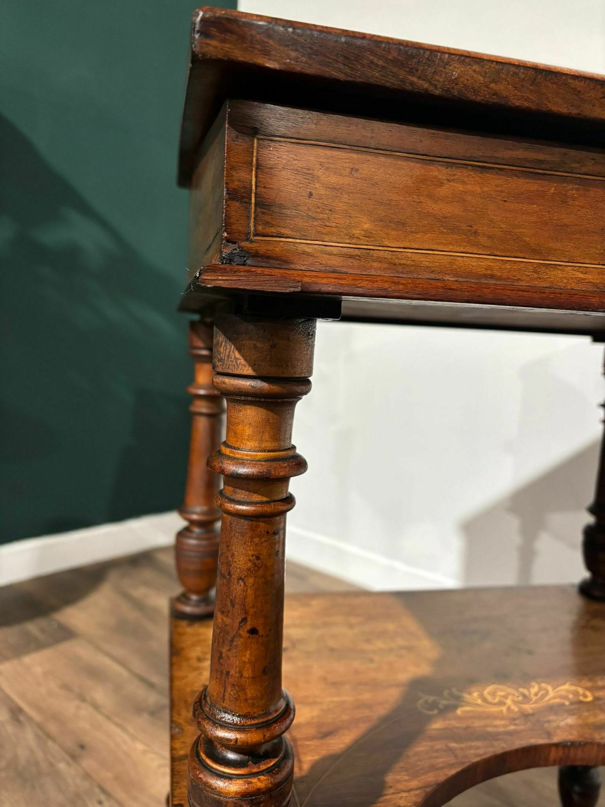 photo buy Victorian Inlaid Walnut Davenport Style Desk